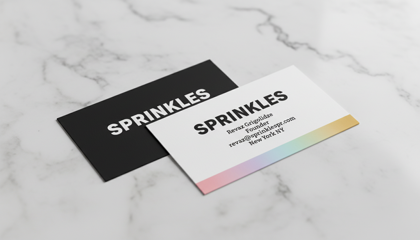 Sprinkles PR business card mockup