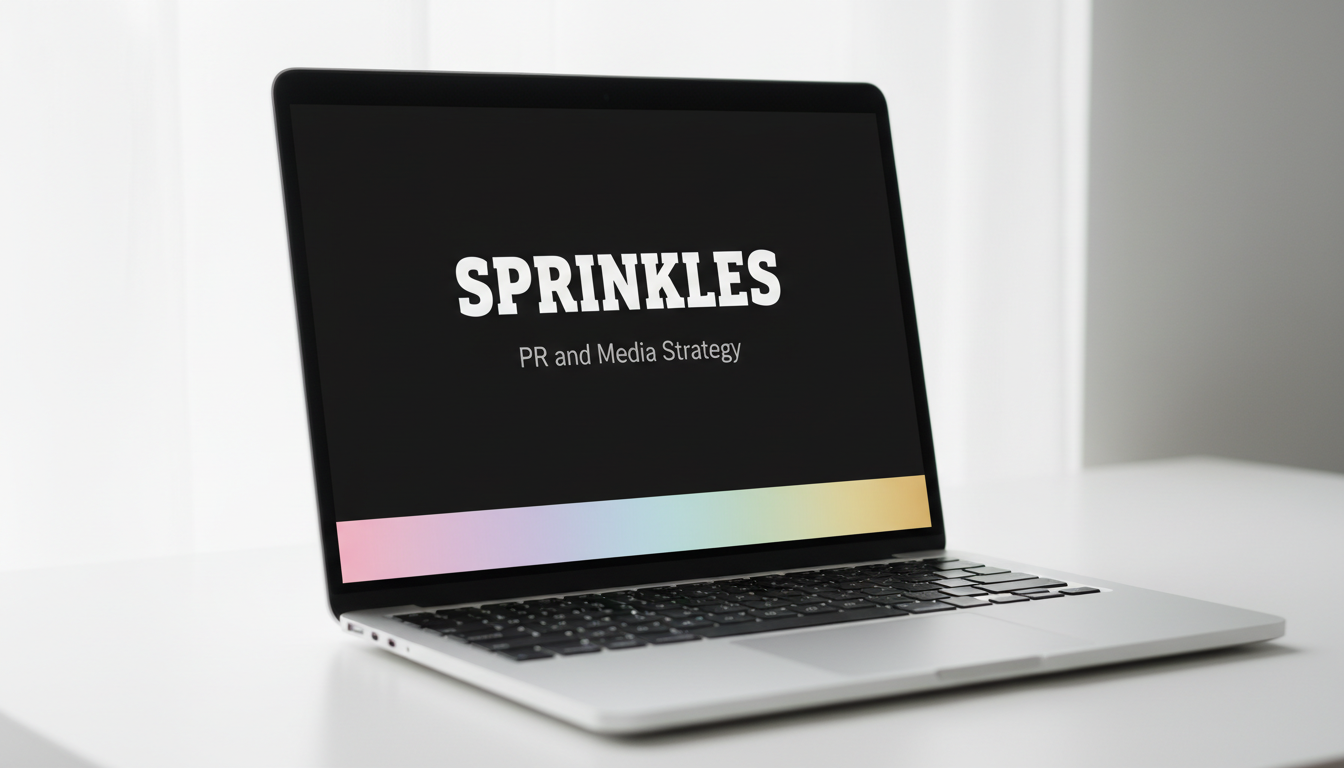 Sprinkles PR pitch deck cover mockup