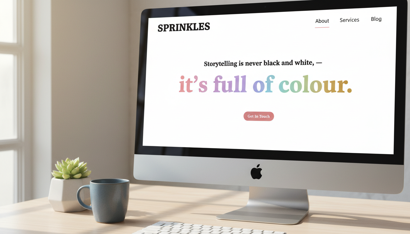 Sprinkles PR website redesign mockup